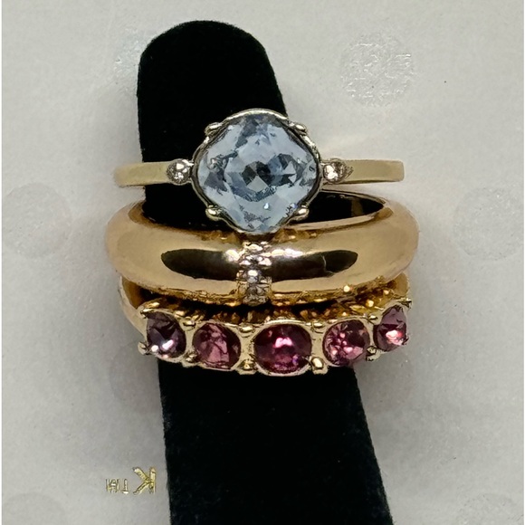 Isaac Mizrahi Set of 3 Statement Ring SZ 8 - Picture 2 of 10